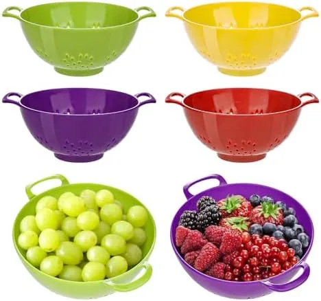 4 pack small colander bowls berry fruit washing mini strainer